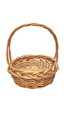 Large Wood Woven Basket Wicker 16" x 17" For Decoration Storage Easter Flowers for sale  Shipping to South Africa