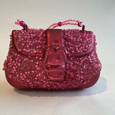 Ornamento de vidro bolsa de mão Midwest-CBK rosa com miçangas lantejoulas comprar usado  Enviando para Brazil