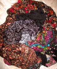 Used, LOT ART SILK Antique Vintage Sari REMNANT Fabrics 100 GRAMS BLACK CRAFT DOLL BUY for sale  Shipping to South Africa