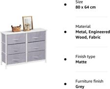 Chest of Drawers with 6 Fabric Units  Grey and White JOOLIHOME for sale  Shipping to South Africa