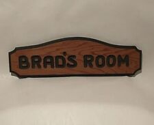 Placa de madeira Brad's Room homem decoração caverna casa bar decoração de parede placa esculpida à mão 18" comprar usado  Enviando para Brazil