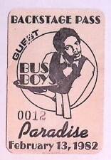 Raro Vintage 13/02/82 Bus Boys @ The Paradise Pequeno Usado Backstage Pass! comprar usado  Enviando para Brazil