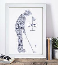 Personalised golfer print for sale  SOUTHAMPTON