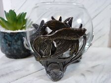 Vintage 1986 Metzke Pewter Stand with Glass Bowl - Beta Fish and Plant Design CT for sale  Shipping to South Africa