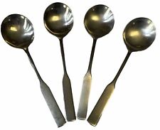 4 Oneida Deluxe Stainless Round Cream Soup Spoons Satin~Modern Antique for sale  Shipping to South Africa