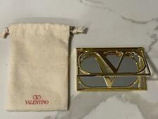 Espelho de maquiagem de beleza logotipo Valentino "V" com bolsa de algodão comprar usado  Enviando para Brazil