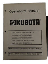 Kubota G2538, G2546 Snowblower Operator’s Manual for sale  Johnson City