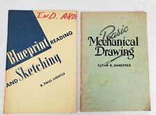Lote x 2 livros técnicos antigos de leitura e esboço, desenho mecânico básico comprar usado  Enviando para Brazil