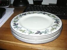 Royal Doulton Burgundy Salad Side plates  20 cms Leaves, Floral, Gilded for sale  Shipping to South Africa