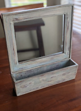 Pottery Barn Rustic Wood Farmhouse Hanging Mirror w/ Post Box 14x16 for sale  Pearland