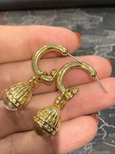 Joan Rivers Egg Crystal Gold Earrings Detatchable Egg, used for sale  HALSTEAD