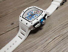 Usado, Relógio cronógrafo masculino Giorgio Martino Onola esqueletizado Tonneau 50M branco comprar usado  Enviando para Brazil