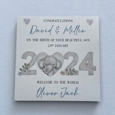 Nueva tarjeta personalizada de bebé niño/niña 2024 - felicitaciones por nacimiento de hijo/hija segunda mano  Embacar hacia Mexico