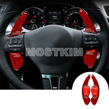 Volante de fibra de carbono vermelho câmbio de pá para VW Tiguan Touareg Beetle Golf 6 comprar usado  Enviando para Brazil