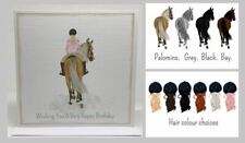 Usado, Tarjeta de cumpleaños de jinete de caballos, caballos, feliz cumpleaños tarjeta personalizada amante de los caballos segunda mano  Embacar hacia Argentina