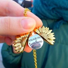 "You Are My Sunshine" Open Sunflower Pendant Necklace Choker Chain Women Jewelry myynnissä  Leverans till Finland