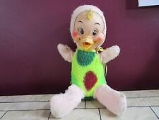 Vtg rubber face musical plush duck plays Rock-a-bye baby 1950's My Toy Easter  for sale  Shipping to South Africa