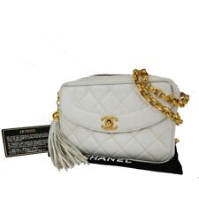 Bolso de Hombro CHANEL CC Mini Colchón Cadena Borla Cuero NOSOTROS De Colección 24LC458, usado segunda mano  Embacar hacia Mexico