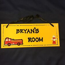 Placa amarela para quarto infantil Bryan's Room Firetruck porta de parede, usado comprar usado  Enviando para Brazil
