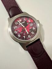 Relógio suíço Wenger Field clássico camuflado 01.0441.110 safira 100m vermelho roxo comprar usado  Enviando para Brazil