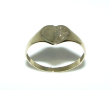 Ladies womens 9ct 9carat yellow gold heart signet ring UK size K for sale  Shipping to South Africa
