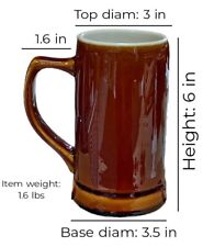 Vintage Peter Luger EST. 1887 Hall 592 Brown Beer Stein Mug 6 inches Tall, used for sale  Shipping to South Africa