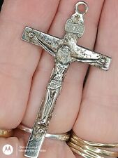 Silver tone crucifix for sale  LONDON