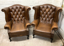 Pair chesterfield brown for sale  LOUGHBOROUGH