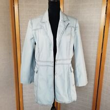 Vintage Blue Cotton Trench Coat Chambray Size 14 for sale  Shipping to South Africa