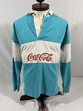 Camisa polo vintage de rugby Coca Cola anos 80 tamanho G XL cor quadrada azul-petróleo azul água Coca-Cola comprar usado  Enviando para Brazil