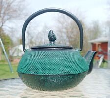 Cast Iron Tetsubin Japanese Tea Kettle 3.5 Cup Green With Strainer & Lid for sale  Shipping to South Africa