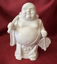 Vintage Laughing Buddha Hotei Budai Blanc De Chine Porcelain Statue Figurine for sale  Shipping to South Africa