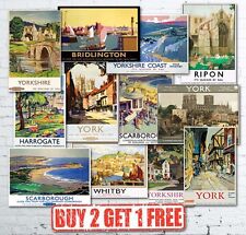 Pôsteres antigos de trem British Yorkshire Travel Railways LNER GWR LMS A5/A4/A3 comprar usado  Enviando para Brazil