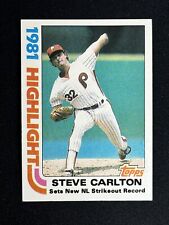 1982 Topps Steve Carlton #1 Highlights Baseball Card Philadelphia Phillies HOF for sale  Shipping to South Africa