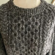 Suéter para mujer The Sweater Shop suéter gris oscuro tejido con cable 100 % lana L? segunda mano  Embacar hacia Argentina