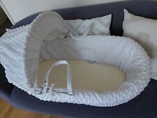 Luxury Moses Basket Padded White Wicker with handles Baby for sale  Shipping to South Africa
