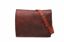 Bolsa carteiro masculina genuína vintage couro marrom chocolate bolsa de ombro para laptop, usado comprar usado  Enviando para Brazil