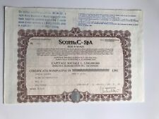 Certificato azionario scotti usato  Angera