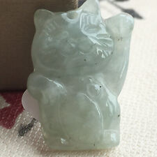 Pingente de gato bonito escultura jadeíta grau A natural certificado 招财猫咪 0744 comprar usado  Enviando para Brazil