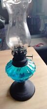 blue glass oil lamp for sale  Cleveland