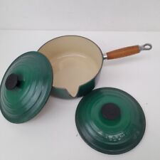 Le Creuset Green Vintage Saucepan Two Lids Enamel Cast Iron -WRDC for sale  Shipping to South Africa
