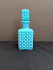 French Portieux Blue Milk Glass Perfume Bottle for sale  Shipping to South Africa