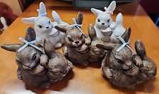 Lote de 5 coelhos vintage de cerâmica Love Bunny com fitas comprar usado  Enviando para Brazil