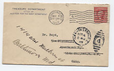 1907 Departamento do Tesouro Marinha cartão de canto auditor #319 capa encaminhada [H.3964] comprar usado  Enviando para Brazil