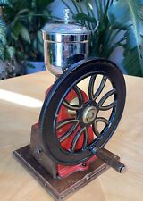 Antique Red Cast Iron Single Wheel MANUAL Coffee Grinder VTG Complete - 12” for sale  Shipping to South Africa