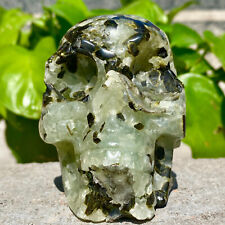 642G Natural Amazon stone Quartz Skull Crystal Carved Skull reiki decoration for sale  Shipping to Canada