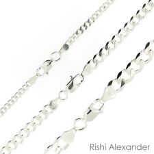 Collar de cadena cubano de plata esterlina 925 para hombre y mujer .925 Italia todas las tallas, usado segunda mano  Embacar hacia Argentina