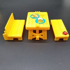 2007 Mattel Little Tikes Childs Toy Yellow Plastic Picnic Table Flip Top Benches for sale  Shipping to South Africa