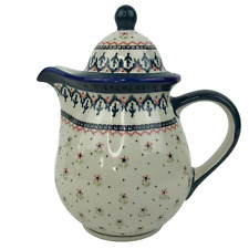 Jarro de chá de cerâmica polonesa Boleslawiec com tampa margarida feito à mão na Polônia, usado comprar usado  Enviando para Brazil