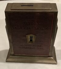 Vintage Union Federal Savings of Pittsfield Mass. Coin Bank w/ Calendar, used for sale  Shipping to South Africa